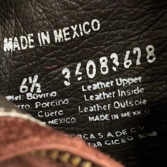 Independent Boot Co 6.5C Brown Leather Tassel Cowgirl Western Suede Booties*READ - Picture 10 of 12